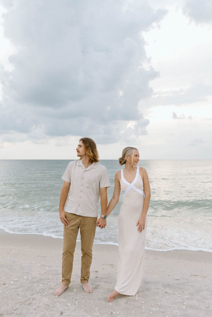 Editorial-style engagement photo of Richie and Meghan in Naples Florida