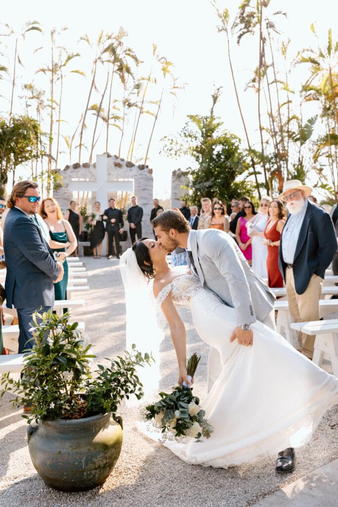 Emotional ceremony moment at Venice Florida private estate wedding near Sarasota