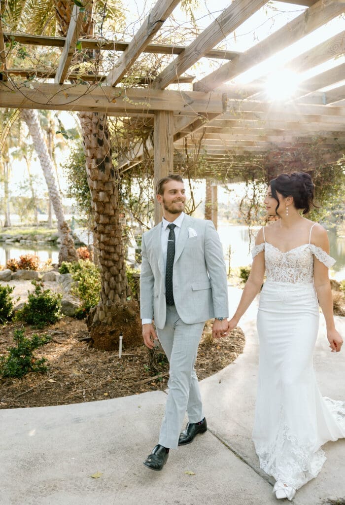 Sunset wedding portraits of Autumn and Ryan in Venice Florida